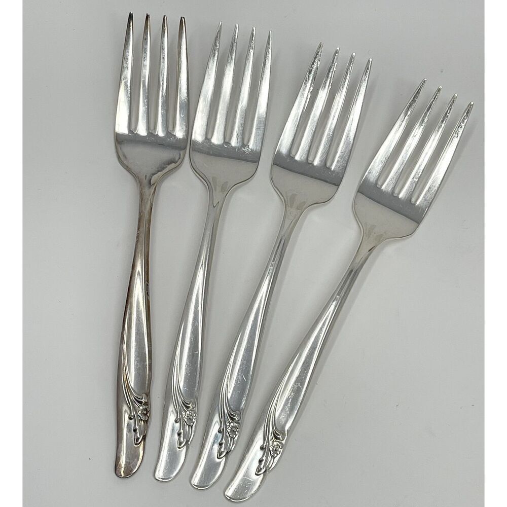 International Rogers EXQUISITE Silverplate 1957 Salad Forks 6 1/8” Set Of 4